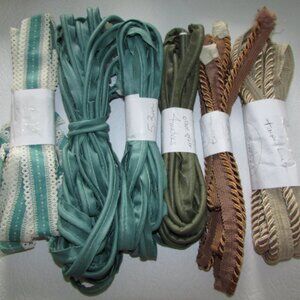 Decorative Sewing Trim Lot - Piping, Lace Trim